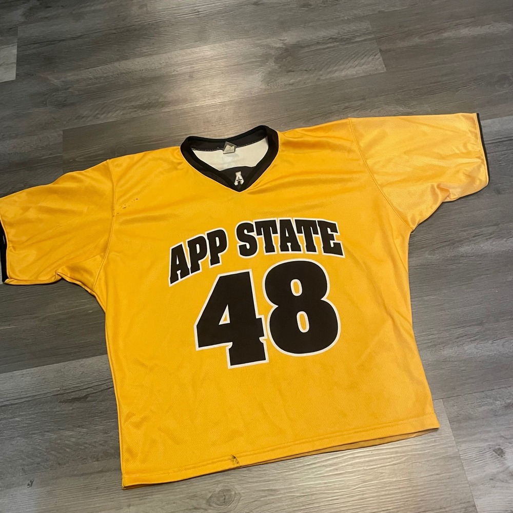 App State Mountaineers Jersey OT Sports Mens Large Gold Football Fan 48 Mesh